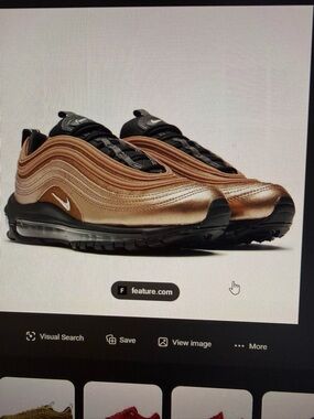 Nike Women's Metallic Bronze and Black Low-Top Sneakers